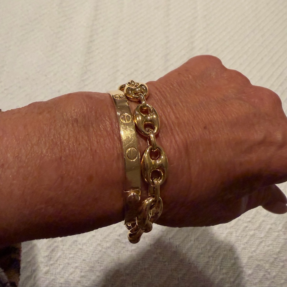 Gold Tone Link Chain Bracelet - Women Jewelry